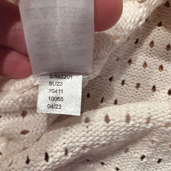 Lou & Grey White and Teal Crew Neck Sweater - Picture 9 of 9